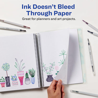 AVERY Dual Tip Markers, Fine Tip Marker and Chisel Tip Marker, Quick-Drying Water-Based Markers, Muted Neutral Colors, Ideal Planner Markers and Journal Markers, 6-Pack (25003) 6 Pack